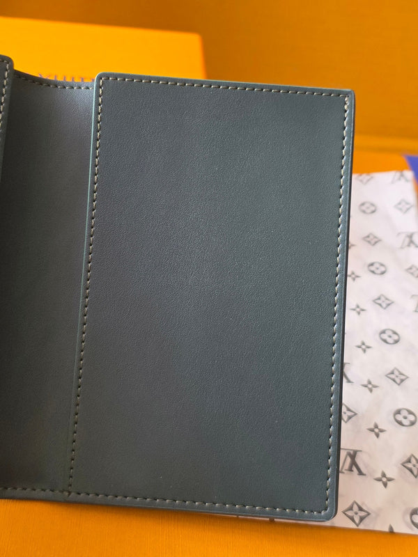 LV Passport Holder 14 Dark Gray Wallet in Montgomery calfskin 274804