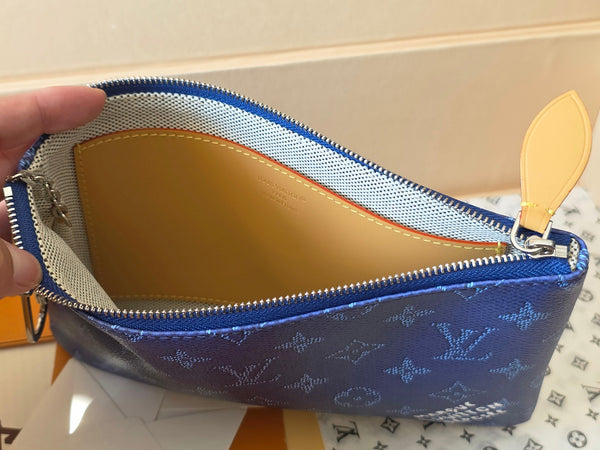 LV Pochette Accessoires Dark Blue PVC Fabric with Leather 275162
