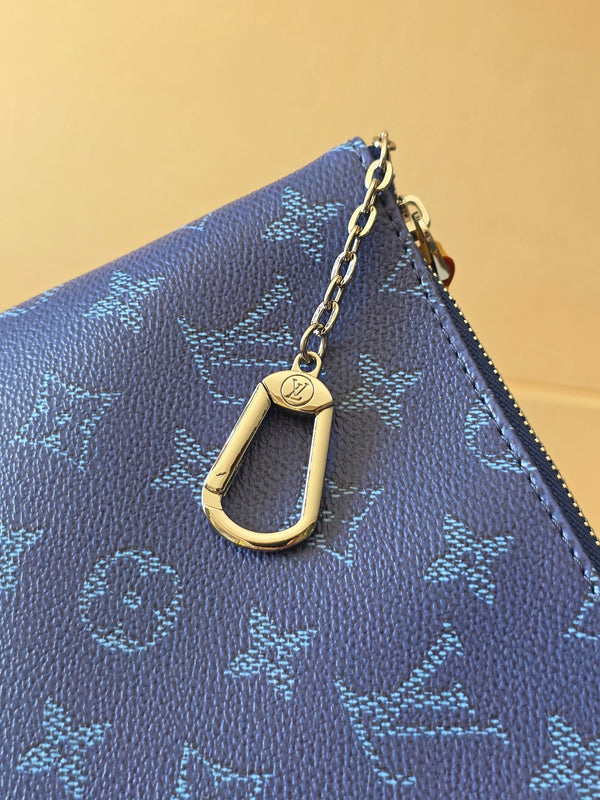 LV Pochette Accessoires Dark Blue PVC Fabric with Leather 275162