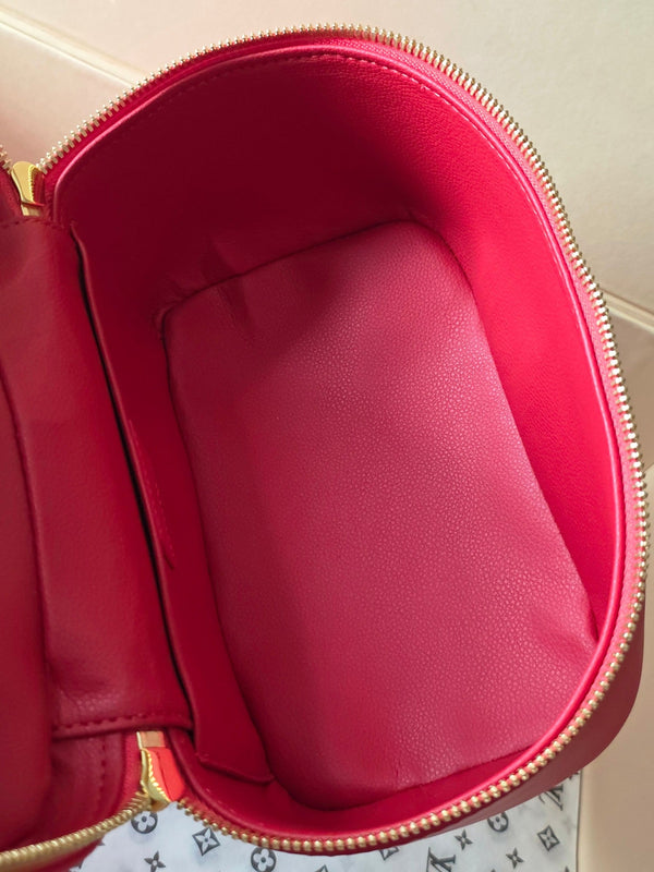 LV Nice Nano Cosmetic 20 Bag Rose Red Epi Leather 275223