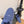 Prada Classic Retro German Trainer Blue Sneakers in Sheepskin Fabric 580383