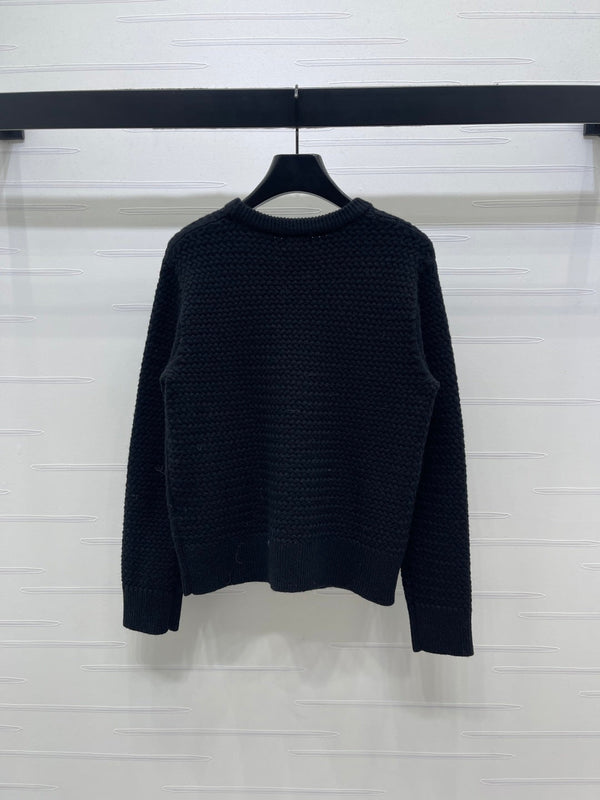 PULL EN MAILLE NOIR LOGO CHANEL 26 335407