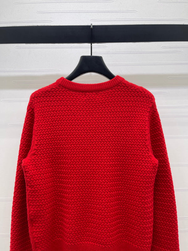 PULL TRICOTÉ ROUGE AVEC LOGO CHANEL 26 335405