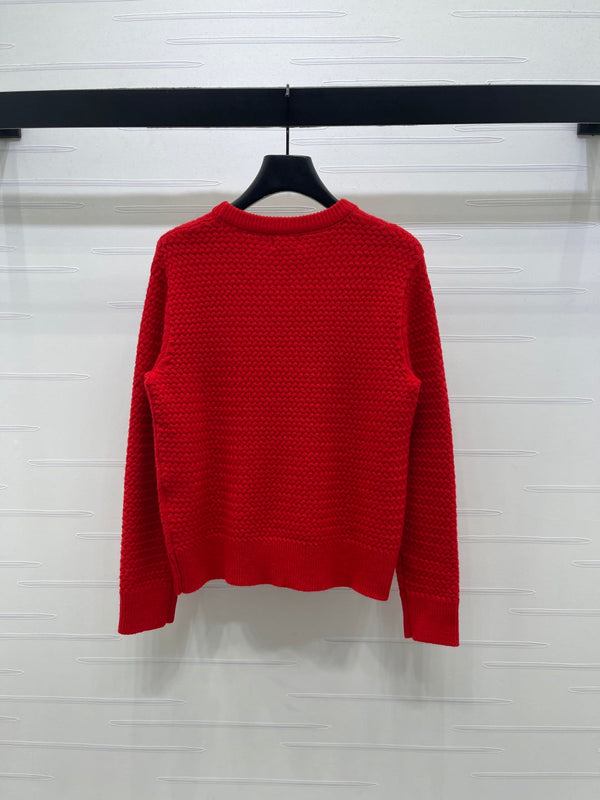 PULL TRICOTÉ ROUGE AVEC LOGO CHANEL 26 335405