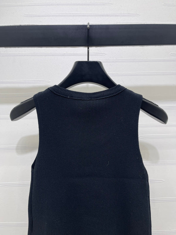 CHANEL Gilet en maille chaîne 26 LAINE BLANC 335390
