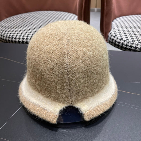 Chapeau seau en peluche Chanel pour femme mélange beige ivoire 980040
