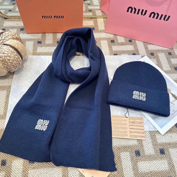 Ensemble en maille de laine bleue Miu Miu 979746