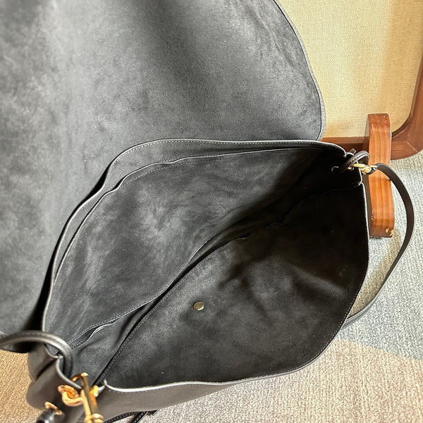 Celine Half Moon Black Bag In Lambskin 276271