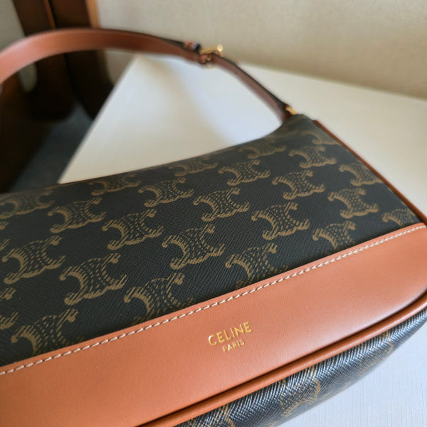 CELINE Armband Mahjong Black Brown Bag in PVC Fabric with Leather 276280