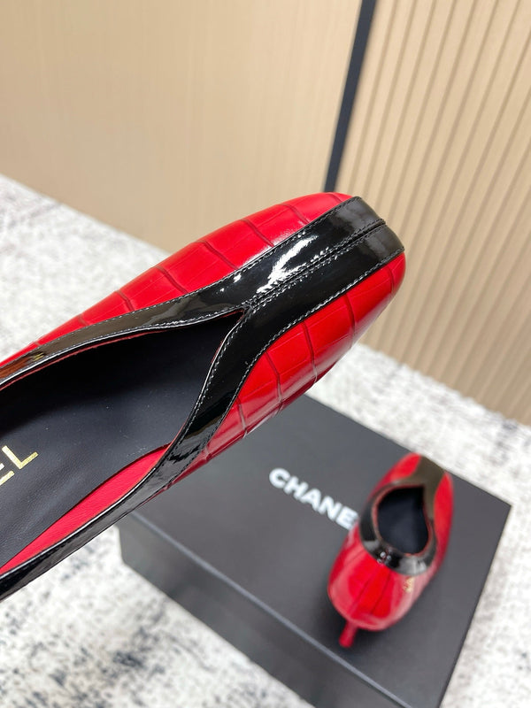 Chanel 26 Closed-Toe Slingback Red in Cowhide 591409