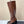 Bottes hautes Chanel marron foncé en cuir de vachette à bout carré et motif croco 591399