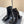 Bottines Chanel en Cuir de Vachette Noir Embossé Croco à Bout Carré 591400