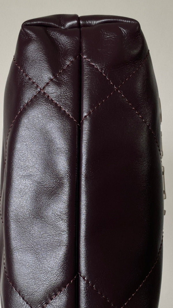 CC 24A Mini Hobo Bag 20cm Molten Dark Chocolate and Burgundy Lambskin SHW