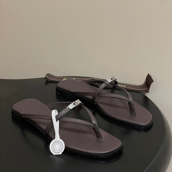 HM Miss Sandal Dark Brown in Calfskin 593824