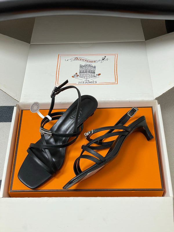 HM Muse Sandal 40 Black in Calfskin 593820