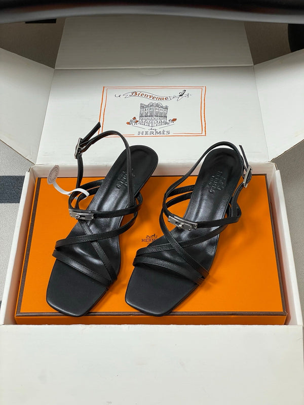 HM Muse Sandal 40 Black in Calfskin 593820