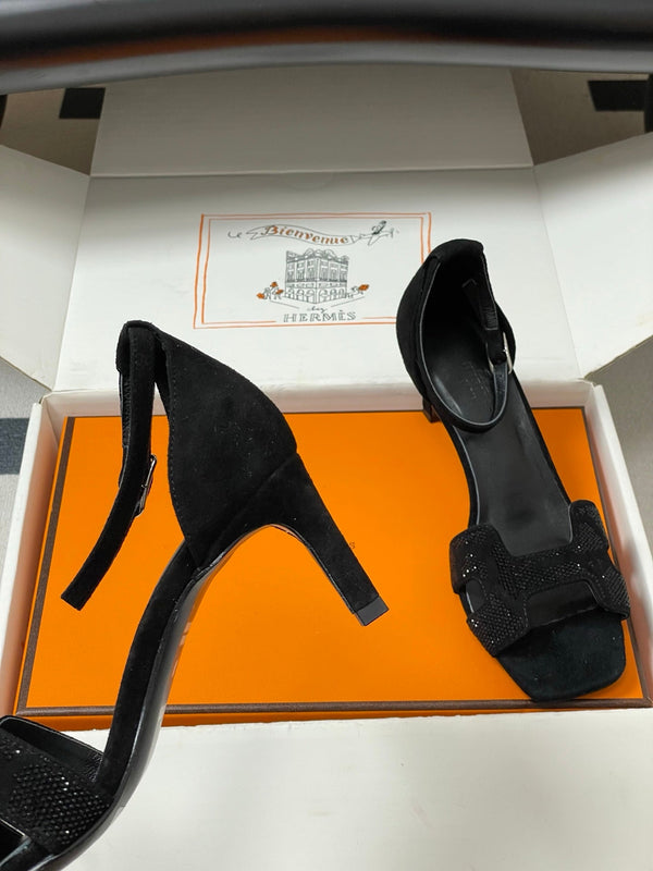 HM Joy Sandal 70 Black in Suede 593806