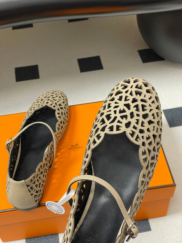 HM 26S Meli Ballet Flats Beige in Cowhide 593800