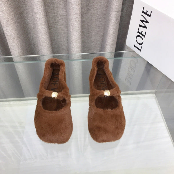 Loewe 2026 Ballerine Marron en Laine 597432