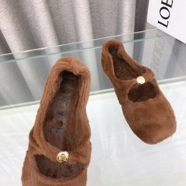 Loewe 2026 Ballerine Marron en Laine 597432