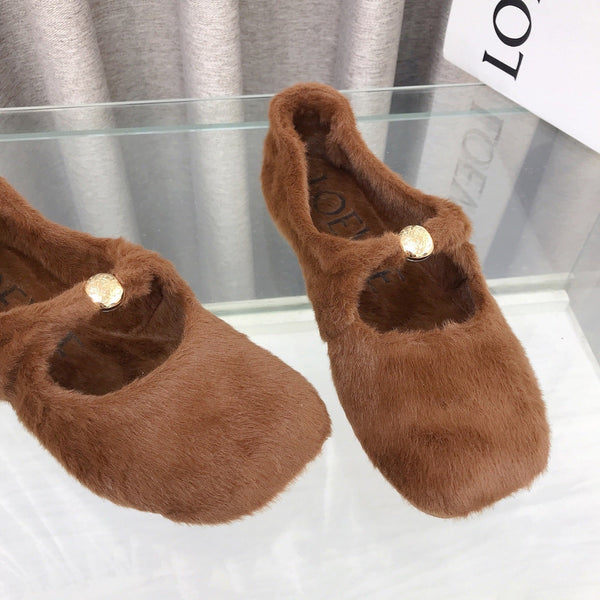 Loewe 2026 Ballerine Marron en Laine 597432