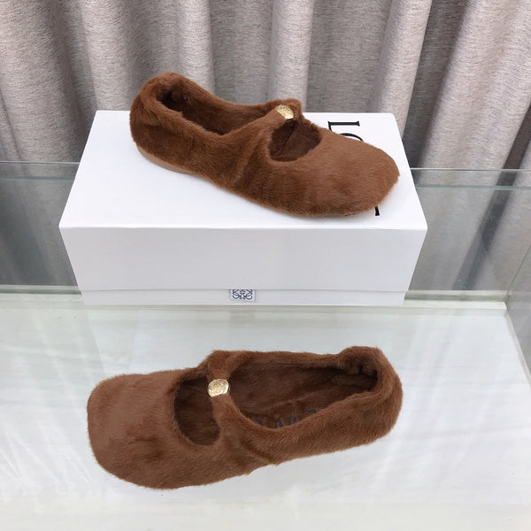 Loewe 2026 Ballerine Marron en Laine 597432