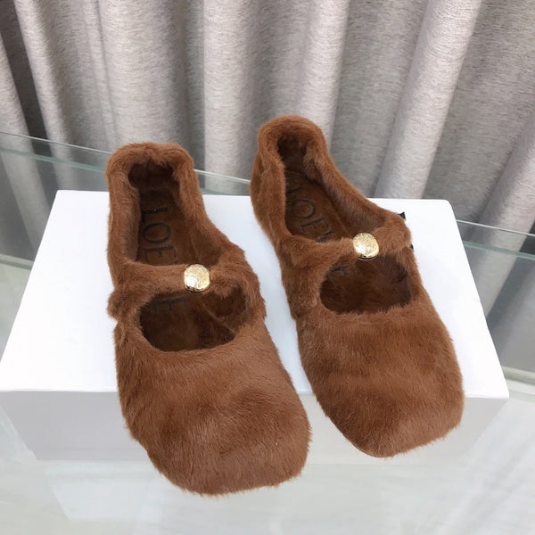 Loewe 2026 Ballerine Marron en Laine 597432