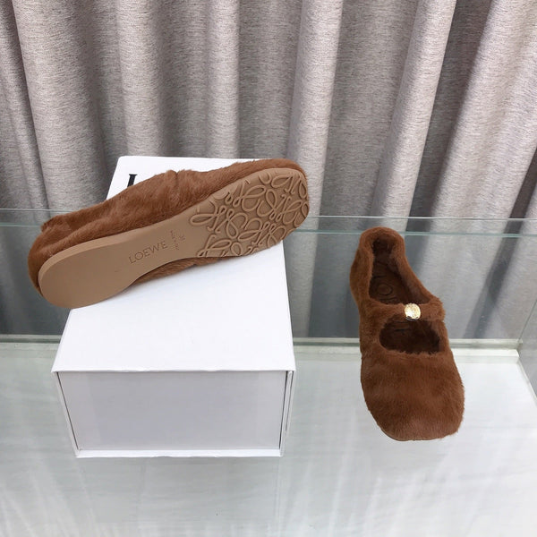 Loewe 2026 Ballerine Marron en Laine 597432