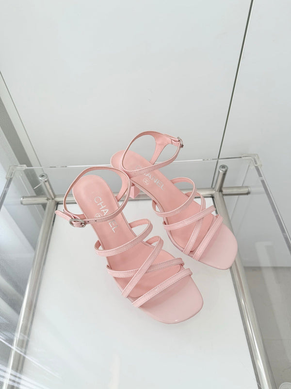 Chanel Cruise 26 Sandal 70mm Pink Lambskin 597354