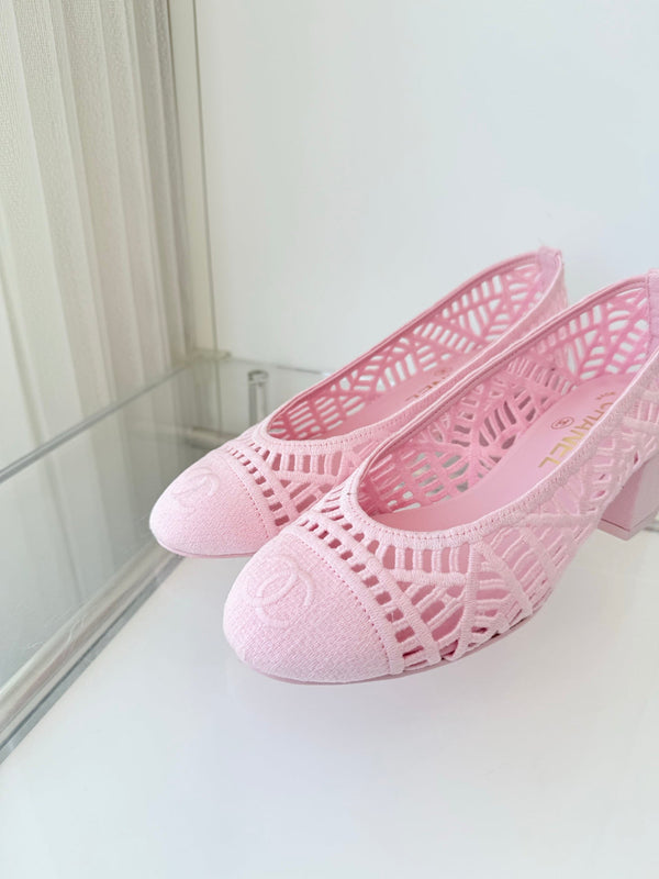 Chanel 26 Ballerines Femme 50 Roses en Tissu 597341