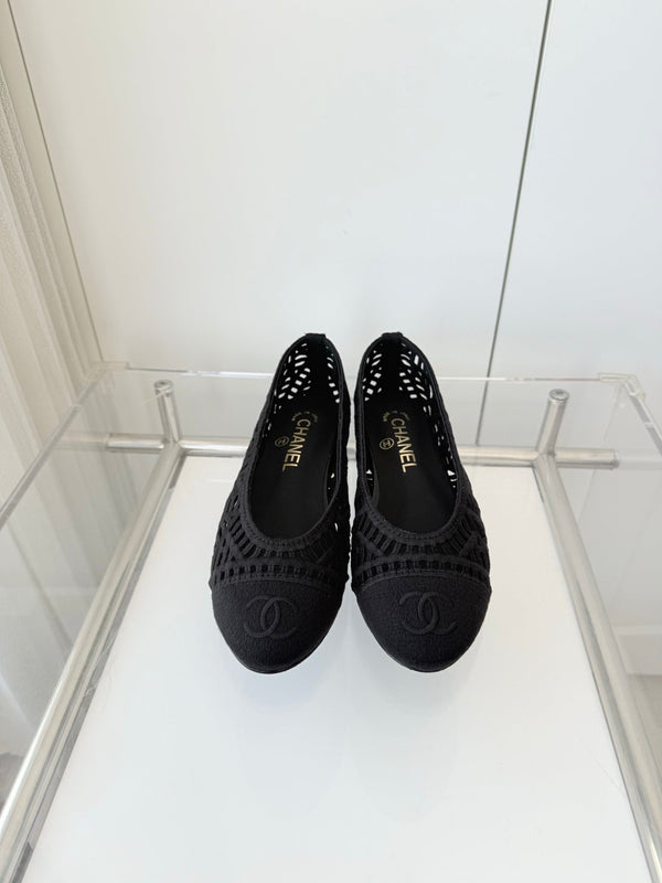 Chanel 26 Ballerines Femme Noir en Tissu 597336