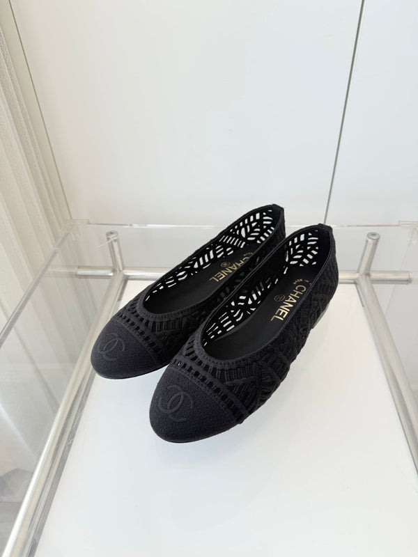Chanel 26 Ballerines Femme Noir en Tissu 597336