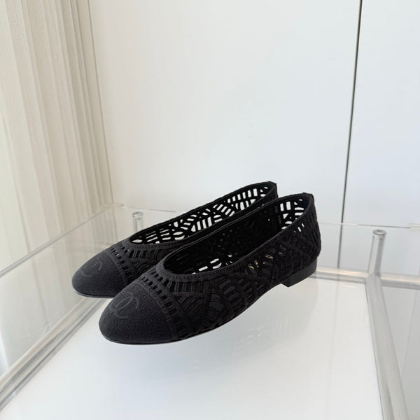 Chanel 26 Ballerines Femme Noir en Tissu 597336