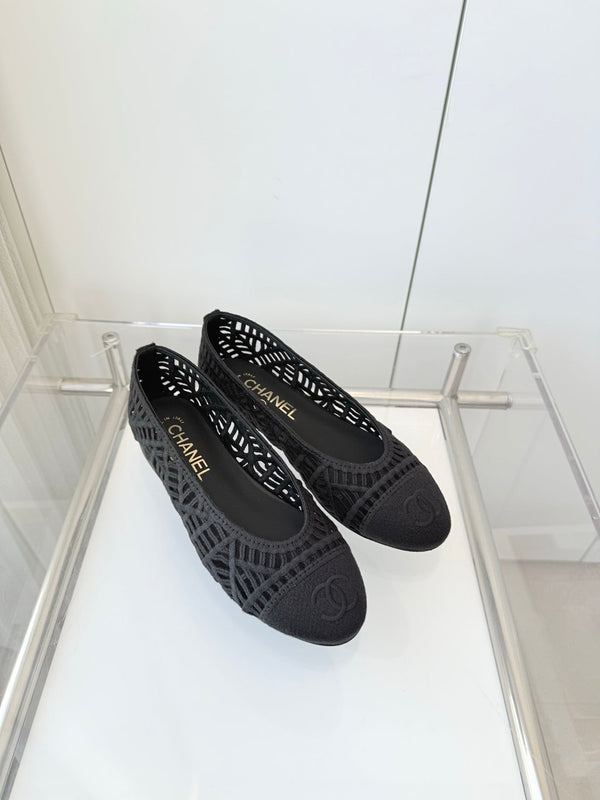 Chanel 26 Ballerines Femme Noir en Tissu 597336