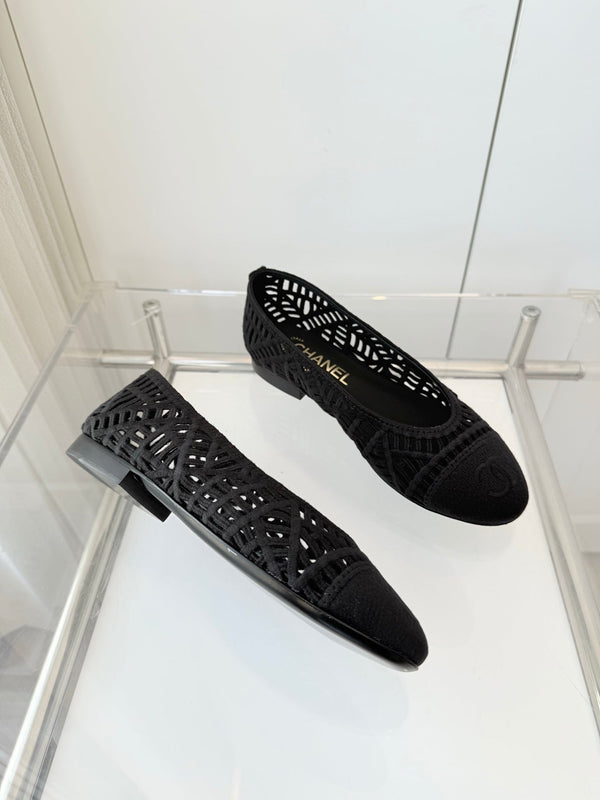 Chanel 26 Ballerines Femme Noir en Tissu 597336
