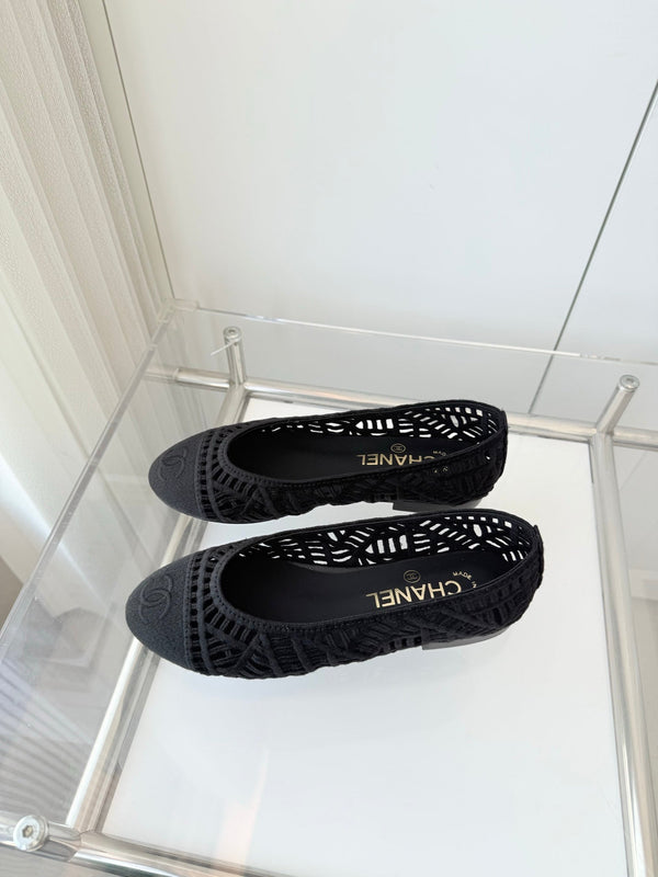 Chanel 26 Ballerines Femme Noir en Tissu 597336
