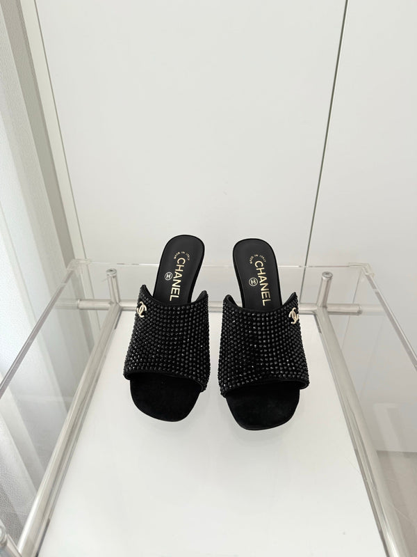 CC 26 Sandale 90 Daim Noir Strass 597375