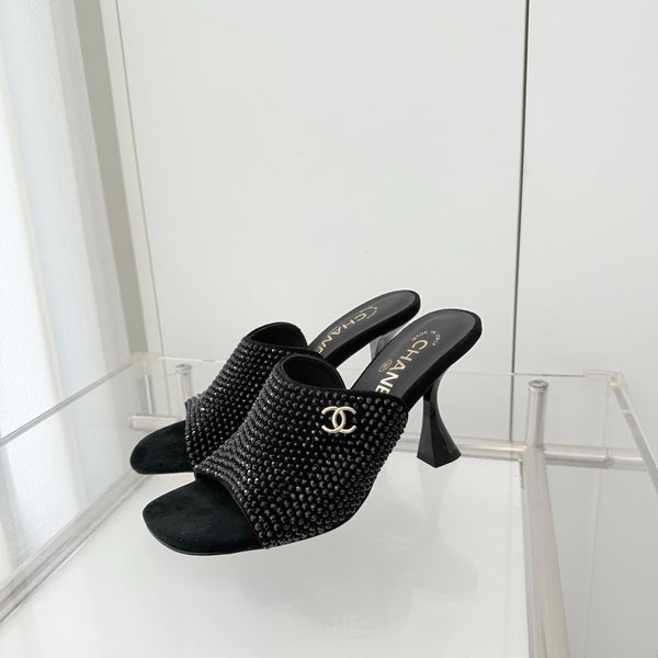 CC 26 Sandale 90 Daim Noir Strass 597375