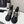 Bottes courtes Chanel CC Combat à perles noires en cuir de veau 597894