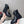 Bottes courtes Chanel CC Combat à perles noires en cuir de veau 597894