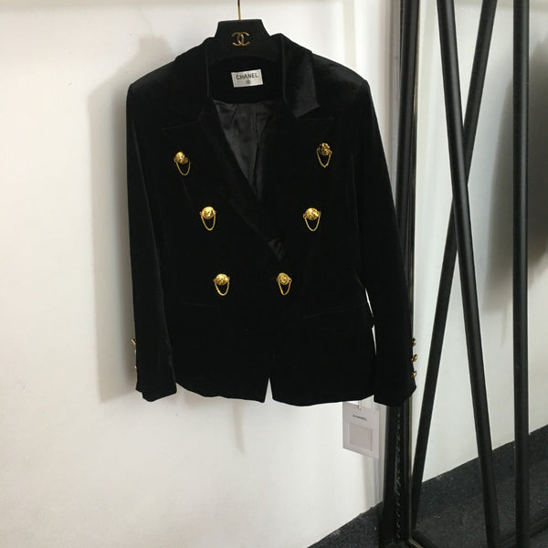 Blazer en velours à manches longues Chanel