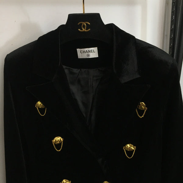 Blazer en velours à manches longues Chanel