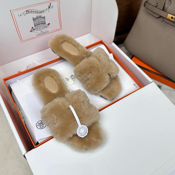 HM Oran Sandale Velours de laine beige clair 598194