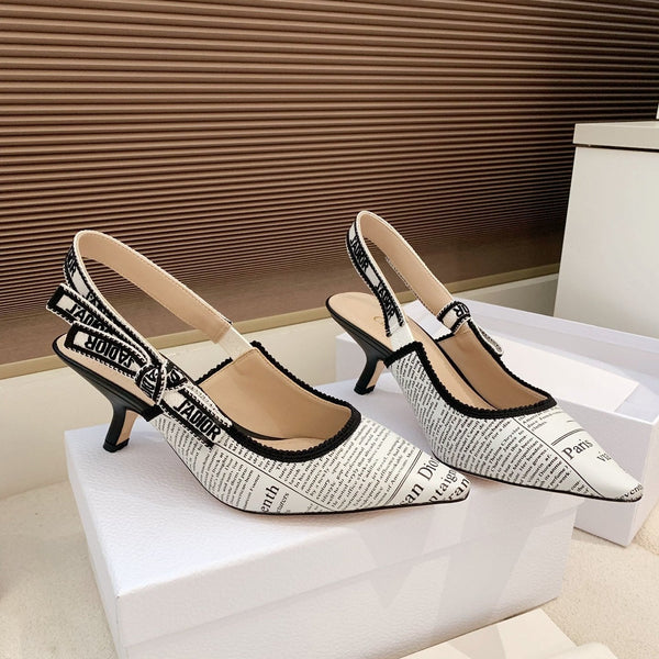 CD Sandales J'Adior Strappy à Bride Arrière Ouverte 65 Blanches en Peau de Mouton 598121