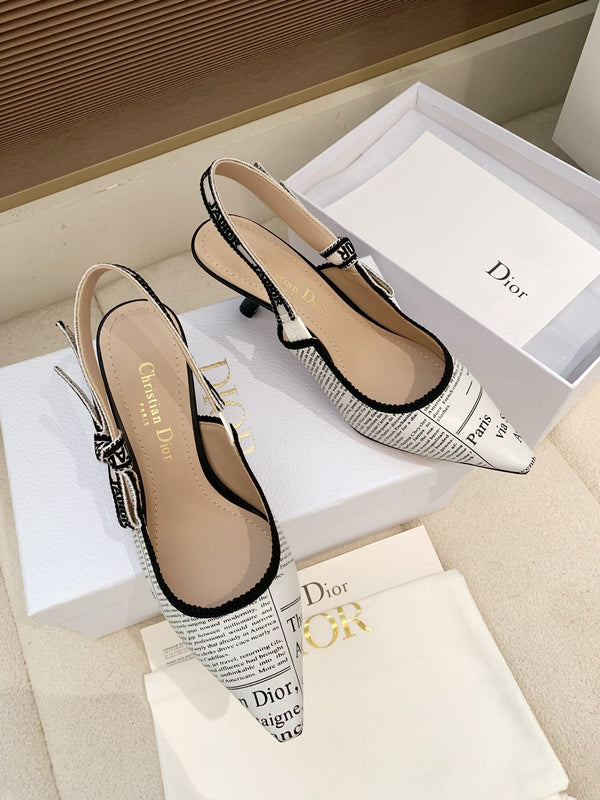 CD Sandales J'Adior Strappy à Bride Arrière Ouverte 65 Blanches en Peau de Mouton 598121