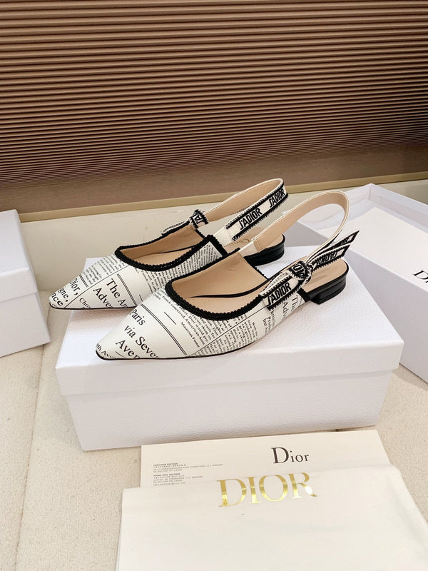 CD J'Adior Strappy Open Back Sandals White in Sheepskin 598120