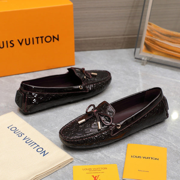 LV Gloria Loafer Dark Burgundy Cowhide Patent 600753