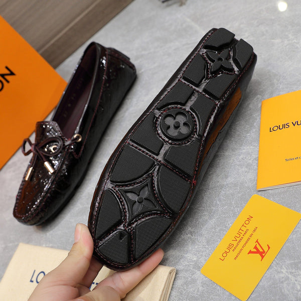 LV Gloria Loafer Dark Burgundy Cowhide Patent 600753