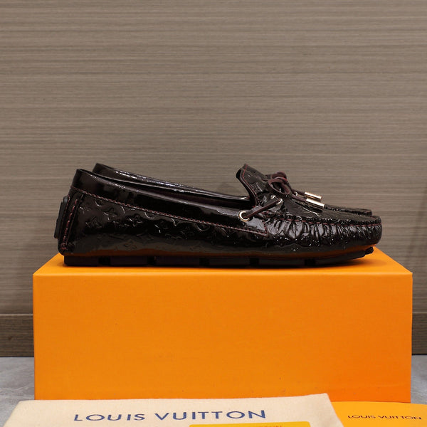 LV Gloria Loafer Dark Burgundy Cowhide Patent 600753