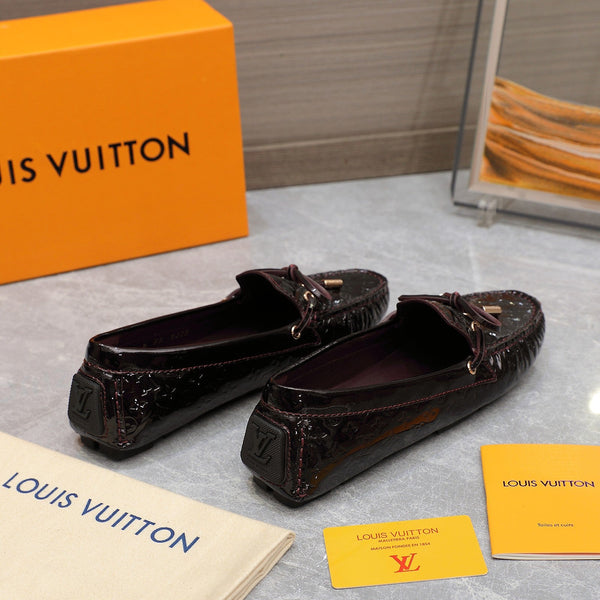 LV Gloria Loafer Dark Burgundy Cowhide Patent 600753